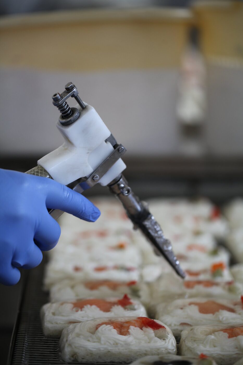 Decorazione delle tartine in laboratorio